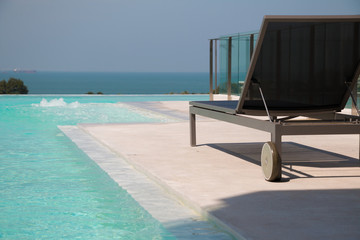 sunbed with infinity pool