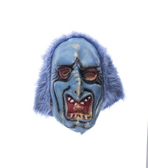 scary blue mask isolated on white background