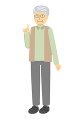 ワンポイントなメガネをかけたシニア男性