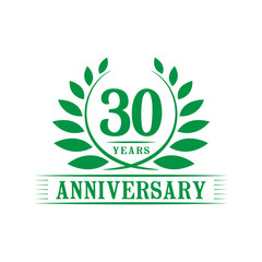 30 years logo design template. Thirtieth anniversary vector and illustration.