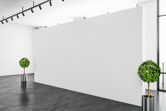 Modern white gallery interior