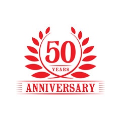 50 years logo design template. Fiftieth anniversary vector and illustration.