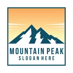 Mountains with river logo vector template