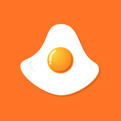 Fried egg breakfast cartoon icon. vector illustration.