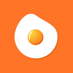 Fried egg breakfast cartoon icon. vector illustration.