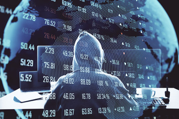 Hacker using digital business interface