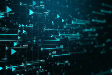 Creative glowing business chart background