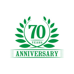 70 years logo design template. Seventieth anniversary vector and illustration.