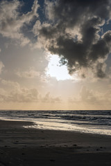 Sunset time by Baltic sea.