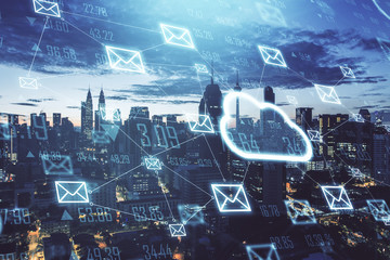 Creative cloud email map hologram