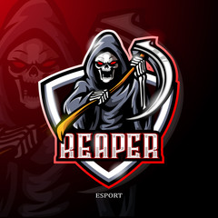 Grim reaper mascot esport logo design. © REYYARTS