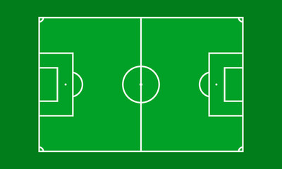 View of the soccer field from above. Vector illustration