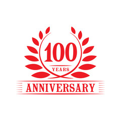 100 years logo design template. One hundredth anniversary vector and illustration.