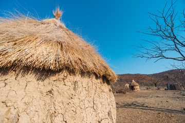 focus on Himba hut