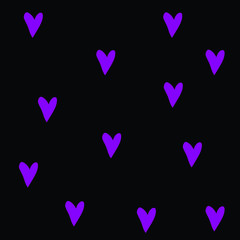 blue hearts on black background