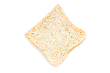 Slice of bread on the white background and isolated with clipping path
