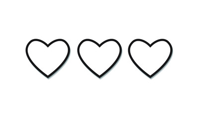 Heart vector icon isolated on white background, Vector illustaration.