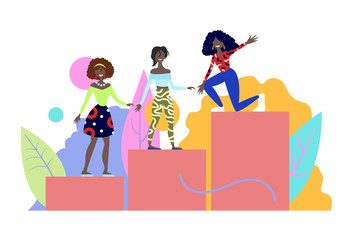 Afroamerican happy women friendship smile