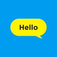 Hello Banner, speech bubble, poster and sticker concept with text Hello. Vector Illustration