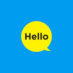 Hello Banner, speech bubble, poster and sticker concept with text Hello. Vector Illustration