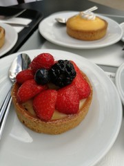 Delicious dessert in French bakery