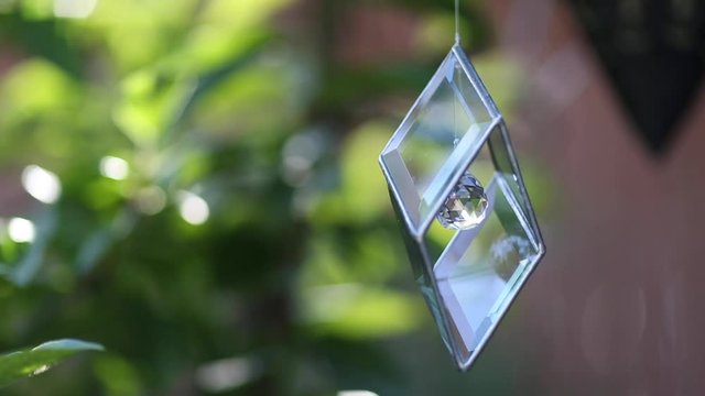 Hanging Crystal In Beveled Glass