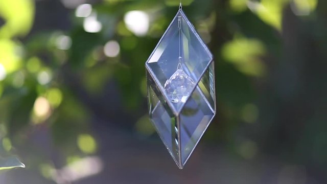 Hanging Crystal In Beveled Glass