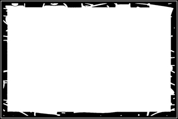 Frame black on white background in grunge style