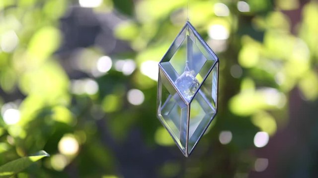 Hanging Crystal In Beveled Glass