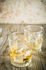 Amber Whiskey on the Rocks