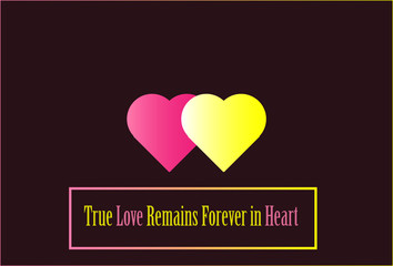 valentines day card love quotation s pink and yellow heart