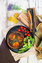 Spinach goat cheese tart with cream