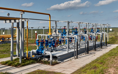 Gas industry, gas transport system. Gas pipeline. Gas pipes, stop valves and appliances for gas...