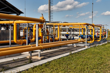 Gas industry, gas transport system. Gas pipeline. Gas pipes, stop valves and appliances for gas...