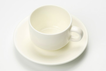 Fototapeta na wymiar empty white coffee cup on white background