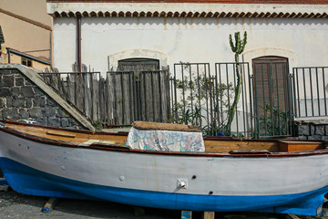Fototapeta na wymiar fishing boat in Catania, Sicily, Italy