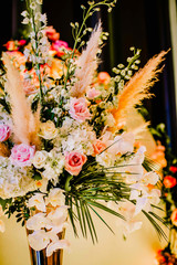 Flower decor for gala or wedding celebration
