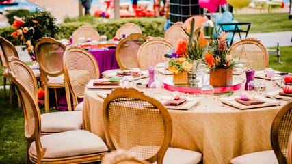 Flower decor for gala or wedding celebration