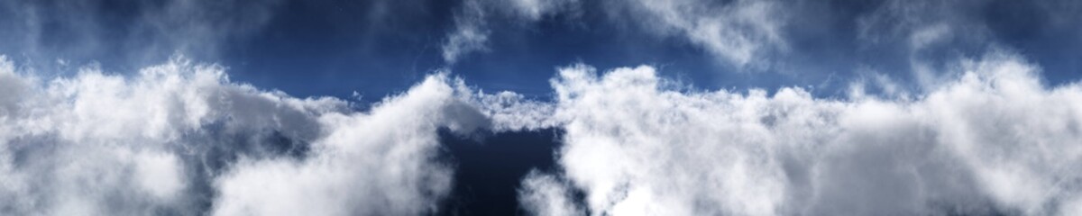 Obraz premium Clouds panorama, snow clouds, banner, 3D rendering.