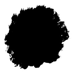 Brush stroke, black round stain isolated on white background, vector illustration for design and decor