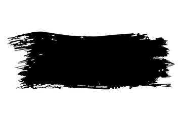 Brush stroke, black spot isolated on white background, vector illustration for design and decor