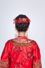 Fototapeta premium Young attractive chinese woman wearing traditional costume