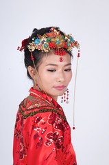 Young chinese woman wearing traditional costume