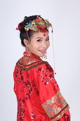 Young chinese woman wearing traditional costume