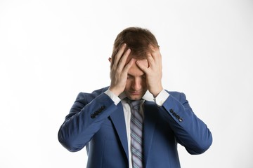 Young stressed businessman