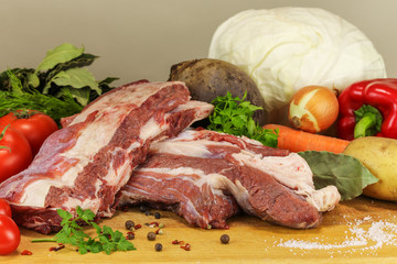 Ingredients for cooking traditional Russian food