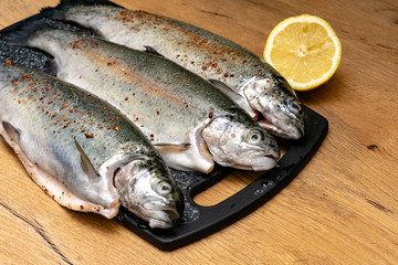 kitchen, cook, rainbow trout, wild, vegetable, mediterranean, meat, health, catch, eat, salmon, sea, fillet, eye, red, freshwater, black, tasty, nutrition, market, lemon, fresh, fish, food, seafood, r