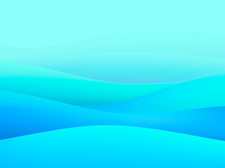 Blue wavy abstract background. Vector stock  illustration for poster or banner