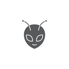 Alien emoticon vector icon symbol isolated on white background