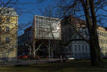 April 19, 2018 Tallinn, Estonia. Tree House - a building of modern architecture,